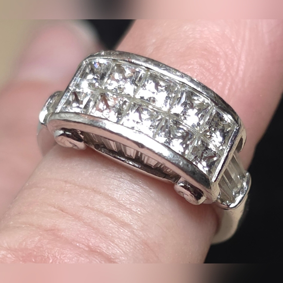 Ladies cocktail ring Jewelry - STERLING 925 CZ DIAMOND LADIES COCKTAIL  RING SIZE 6